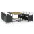 Set mobilier de exterior cu perne, 13 piese, negru, poliratan GartenMobel Dekor