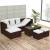 Set mobilier de grădină cu perne, 4 piese, maro, poliratan GartenMobel Dekor
