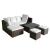 Set mobilier de grădină cu perne, 4 piese, maro, poliratan GartenMobel Dekor