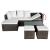 Set mobilier de grădină cu perne, 4 piese, maro, poliratan GartenMobel Dekor