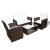 Set mobilier de grădină cu perne, 4 piese, maro, poliratan GartenMobel Dekor