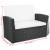 Set mobilier de grădină cu perne, 4 piese, negru, poliratan GartenMobel Dekor