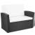 Set mobilier de grădină cu perne, 4 piese, negru, poliratan GartenMobel Dekor
