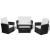 Set mobilier de grădină cu perne, 4 piese, negru, poliratan GartenMobel Dekor