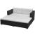 Set mobilier de grădină cu perne, 3 piese, negru, poliratan GartenMobel Dekor