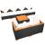 Set mobilier de grădină cu perne, 7 piese, negru, poliratan GartenMobel Dekor