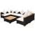 Set mobilier de grădină cu perne, 7 piese, negru, poliratan GartenMobel Dekor