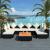 Set mobilier de grădină cu perne, 7 piese, negru, poliratan GartenMobel Dekor