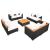 Set mobilier de grădină cu perne, 9 piese, negru, poliratan GartenMobel Dekor