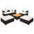 Set mobilier de grădină cu perne, 6 piese, negru, poliratan GartenMobel Dekor