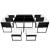 Set mobilier de exterior cu perne, 9 piese, negru, poliratan GartenMobel Dekor