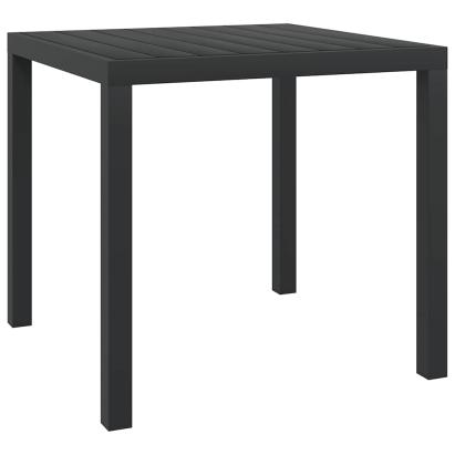Masă de grădină, negru, 80 x 80 x 74 cm, aluminiu și WPC GartenMobel Dekor