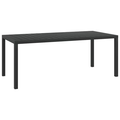 Masă de grădină, negru, 185 x 90 x 74 cm, aluminiu și WPC GartenMobel Dekor