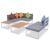 Set mobilier de grădină cu perne, 4 piese, aluminiu și WPC GartenMobel Dekor