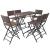 Set mobilier exterior pliabil, 7 piese, maro, oțel, poliratan GartenMobel Dekor
