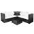 Set mobilier de grădină cu perne, 4 piese, negru, poliratan GartenMobel Dekor