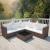Set mobilier de grădină cu perne, 4 piese, maro, poliratan GartenMobel Dekor