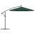 Umbrelă suspendată, iluminare LED, 300 cm, verde, stâlp metalic GartenMobel Dekor
