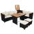 Set mobilier de grădină cu perne, 7 piese, negru, poliratan GartenMobel Dekor