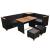 Set mobilier de grădină cu perne, 7 piese, negru, poliratan GartenMobel Dekor