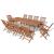Set mobilier exterior cu scaune pliabile, 11 piese, lemn de tec GartenMobel Dekor