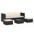 Set mobilier de grădină cu perne, 4 piese, negru, poliratan GartenMobel Dekor