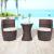 Set mobilier bistro cu perne, 3 piese, maro, poliratan   GartenMobel Dekor