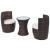 Set mobilier bistro cu perne, 3 piese, maro, poliratan   GartenMobel Dekor