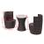 Set mobilier bistro cu perne, 3 piese, maro, poliratan   GartenMobel Dekor