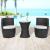 Set mobilier bistro cu perne, 3 piese, negru, poliratan   GartenMobel Dekor