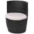 Set mobilier bistro cu perne, 3 piese, negru, poliratan   GartenMobel Dekor
