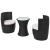 Set mobilier bistro cu perne, 3 piese, negru, poliratan   GartenMobel Dekor