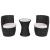Set mobilier bistro cu perne, 3 piese, negru, poliratan   GartenMobel Dekor