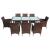 Set mobilier de exterior cu perne, 9 piese, maro, poliratan GartenMobel Dekor
