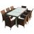 Set mobilier de exterior cu perne, 9 piese, maro, poliratan GartenMobel Dekor