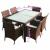 Set mobilier de exterior cu perne, 7 piese, maro, poliratan GartenMobel Dekor