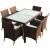 Set mobilier de exterior cu perne, 7 piese, maro, poliratan GartenMobel Dekor