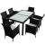 Set mobilier de exterior cu perne, 7 piese, negru, poliratan GartenMobel Dekor