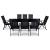 Set mobilier de exterior pliabil, 9 piese, negru, aluminiu GartenMobel Dekor