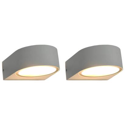 Lampă de perete pentru exterior, 2 buc., alb, 11 W, rotundă GartenMobel Dekor