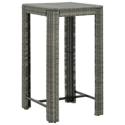 Masă de bar de grădină, gri, 60,5 x 60,5 x 110,5 cm, poliratan GartenMobel Dekor
