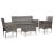 Set mobilier de grădină cu perne, 4 piese, gri, poliratan GartenMobel Dekor