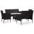Set mobilier de grădină cu perne, 5 piese, negru, poliratan GartenMobel Dekor