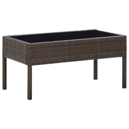 Masă de grădină, maro, 75 x 40 x 37 cm, poliratan GartenMobel Dekor