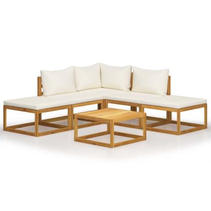 Set mobilier grădină cu perne, 6 piese, lemn masiv acacia     GartenMobel Dekor