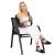 Set mobilier de gradina 4 piese cu masa din sticla securizata, negru
