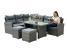 Set mobilier de grădină colțar 4 piese cu masă și 2 tabureți, ratan PE, gri