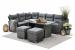 Set mobilier de grădină colțar 4 piese cu masă și 2 tabureți, ratan PE, gri
