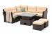 Set mobilier de grădină colțar 5 piese cu masă reglabilă, ratan PE