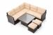 Set mobilier de grădină colțar 5 piese cu masă reglabilă, ratan PE
